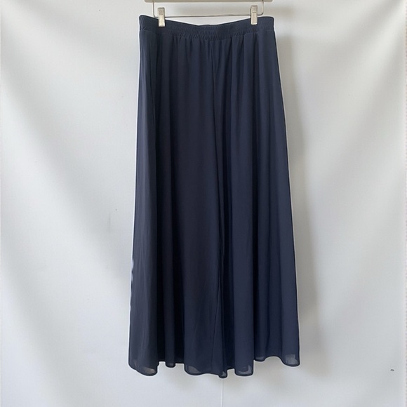 Halara High Waisted Mesh Wide Leg Pants Navy Blue L NWT Athleisure Travel Flowy - Picture 6 of 6